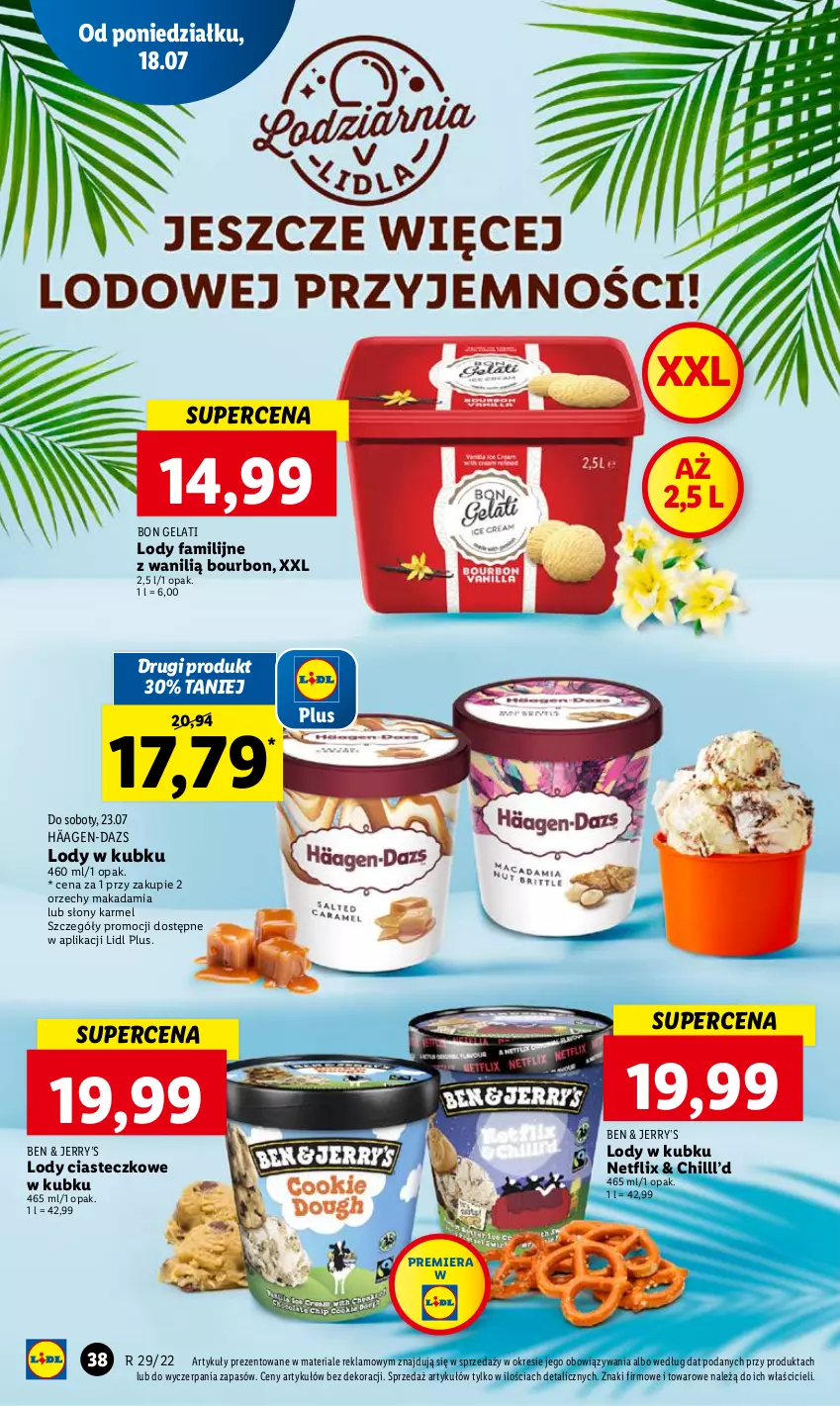 Gazetka promocyjna Lidl - GAZETKA - ważna 18.07 do 20.07.2022 - strona 38 - produkty: Bourbon, Fa, Lody