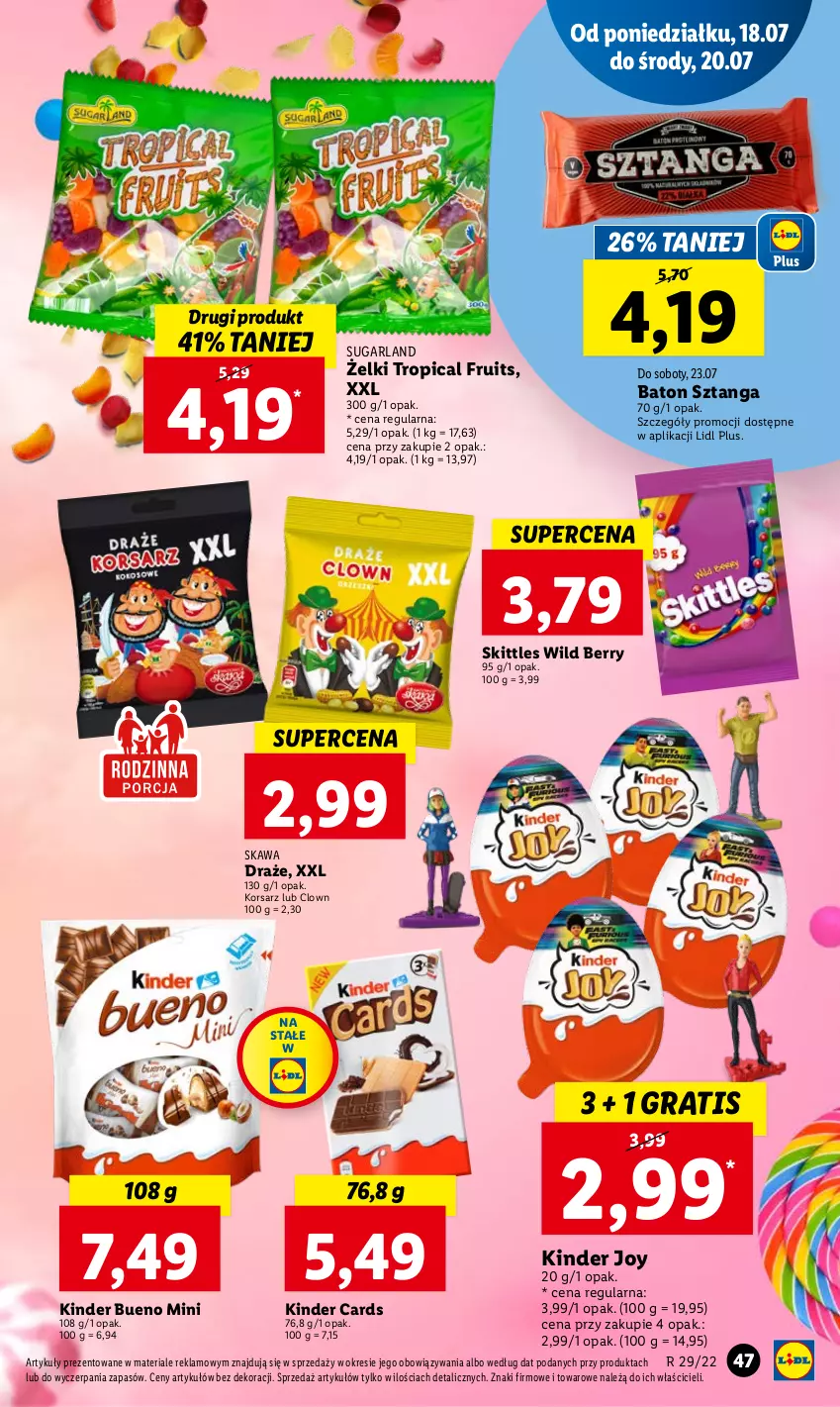 Gazetka promocyjna Lidl - GAZETKA - ważna 18.07 do 20.07.2022 - strona 47 - produkty: Baton, Gra, Kawa, Kinder, Kinder Bueno, Tropical