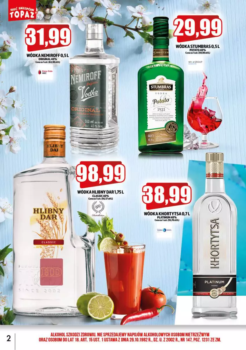 Gazetka promocyjna Topaz - Gazetka - ważna 02.05 do 31.05.2023 - strona 2 - produkty: Gin, Wódka