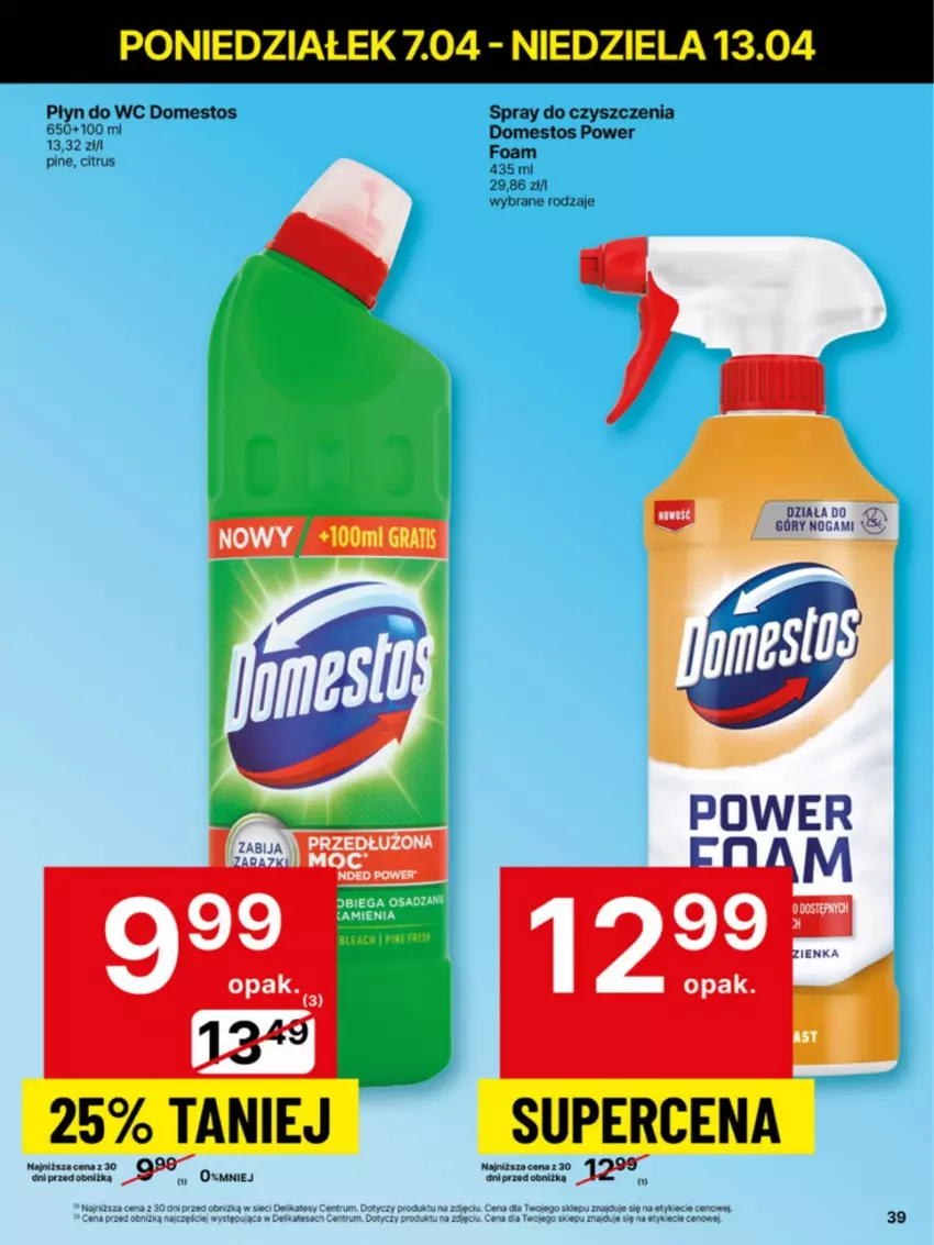 Gazetka promocyjna Delikatesy Centrum - NOWA GAZETKA Delikatesy Centrum od 7 kwietnia! 7-13.04.2025 - ważna 07.04 do 13.04.2025 - strona 39 - produkty: Domestos, Płyn do wc, Rum, Spray do czyszczenia