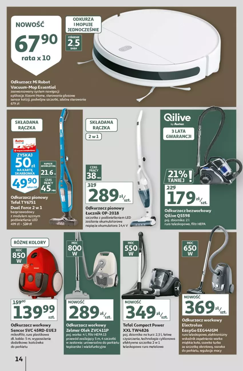 Gazetka promocyjna Auchan - Hiper porządki Hipermarkety - ważna 18.02 do 25.02.2021 - strona 14 - produkty: Akumulator, Electrolux, Fa, JBL, Mop, Nawigacji, Odkurzacz, Robot, Rura, Sencor, Silan, Szczotka, Tefal, Teleskop