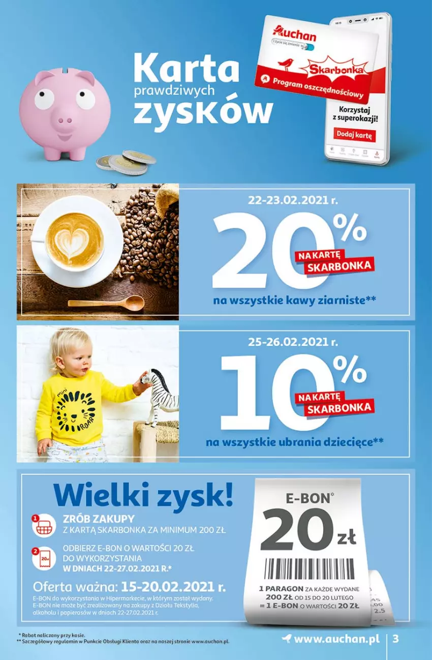 Gazetka promocyjna Auchan - Hiper porządki Hipermarkety - ważna 18.02 do 25.02.2021 - strona 3 - produkty: Dzieci, Ubrania