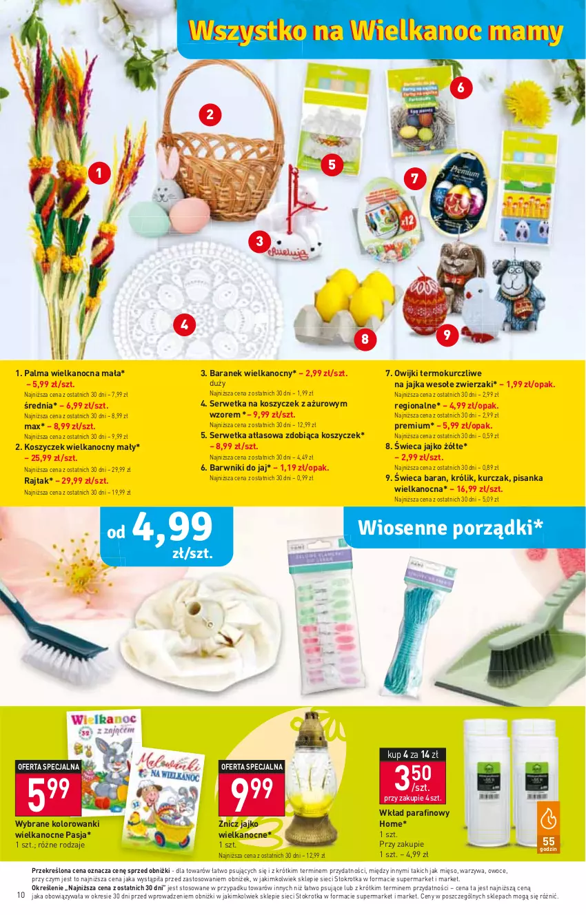 Gazetka promocyjna Stokrotka - Market - ważna 23.03 do 29.03.2023 - strona 10 - produkty: Kosz, Królik, Kurczak, Mięso, Owijki, Owoce, Palma, Ser, Warzywa, Znicz