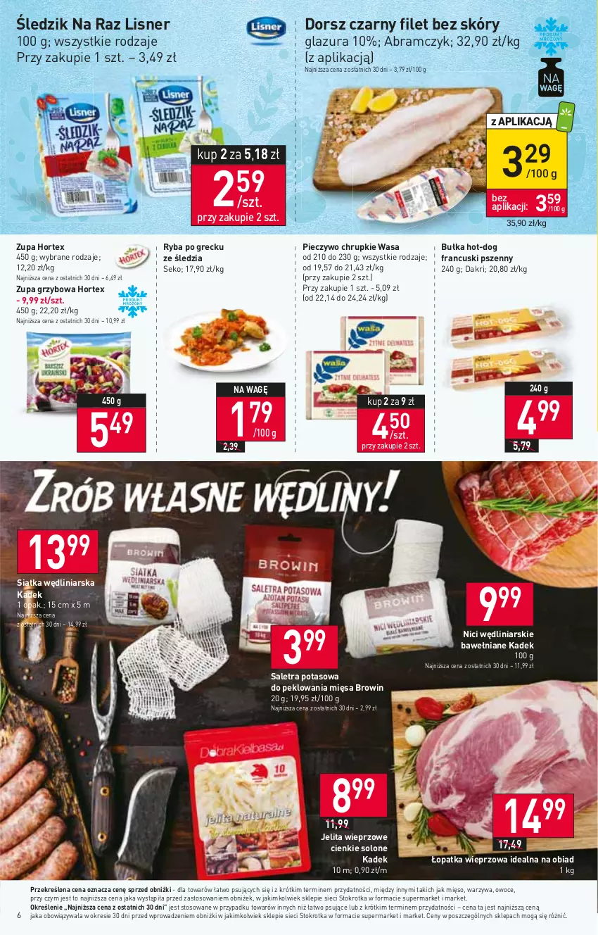 Gazetka promocyjna Stokrotka - Market - ważna 23.03 do 29.03.2023 - strona 6 - produkty: Bułka, Chrupki, Dorsz, Glazura, Hortex, Lazur, Lisner, Mięso, Owoce, Piec, Pieczywo, Pieczywo chrupkie, Ryba, Ryba po grecku, SEKO, Siatka, Warzywa, Wasa, Zupa