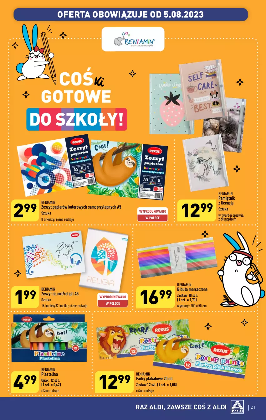 Gazetka promocyjna Aldi - Pełna oferta - ważna 31.07 do 05.08.2023 - strona 41 - produkty: Długopis, Fa, Mars, Mop, Pamiętnik, Papier, Plastelina