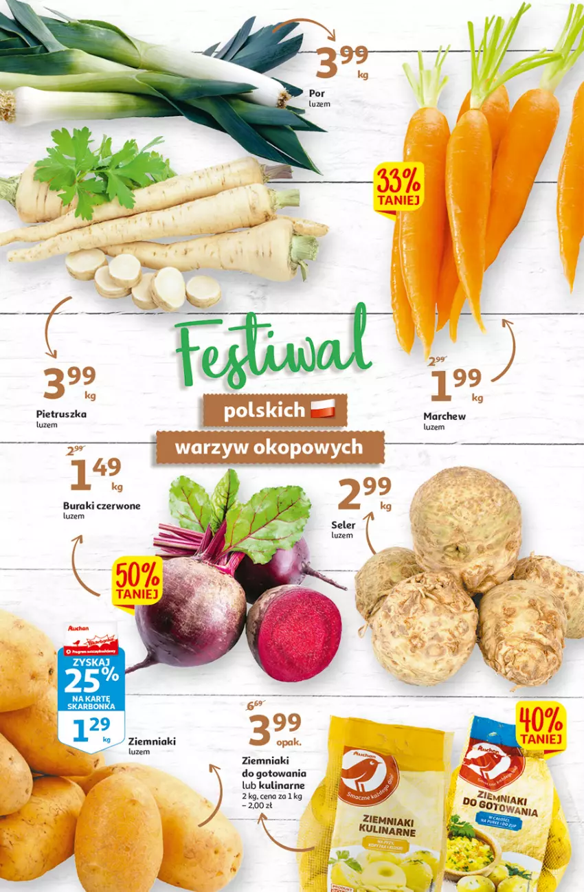 Gazetka promocyjna Auchan - Gazetka przeNISKIE CENY – przeKorzyści z markami Auchan Supermarkety - ważna 29.09 do 05.10.2022 - strona 2 - produkty: Buraki, LG, Pietruszka, Ziemniaki