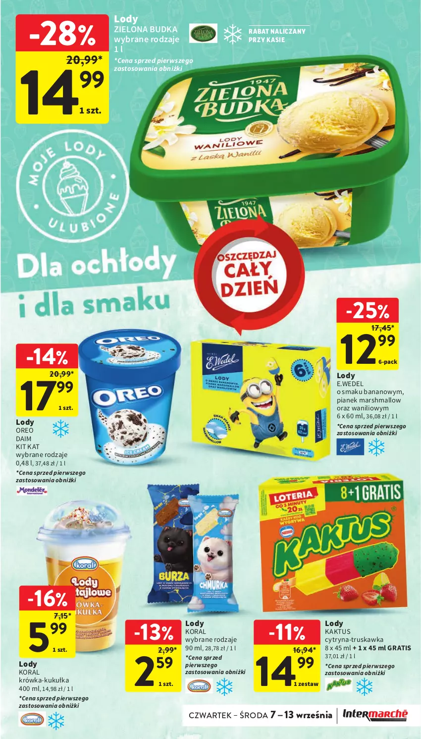 Gazetka promocyjna Intermarche - Gazetka Intermarche - ważna 07.09 do 13.09.2023 - strona 23 - produkty: Gra, Kaktus, Kit Kat, Lody, Mars, Oreo, Zielona Budka