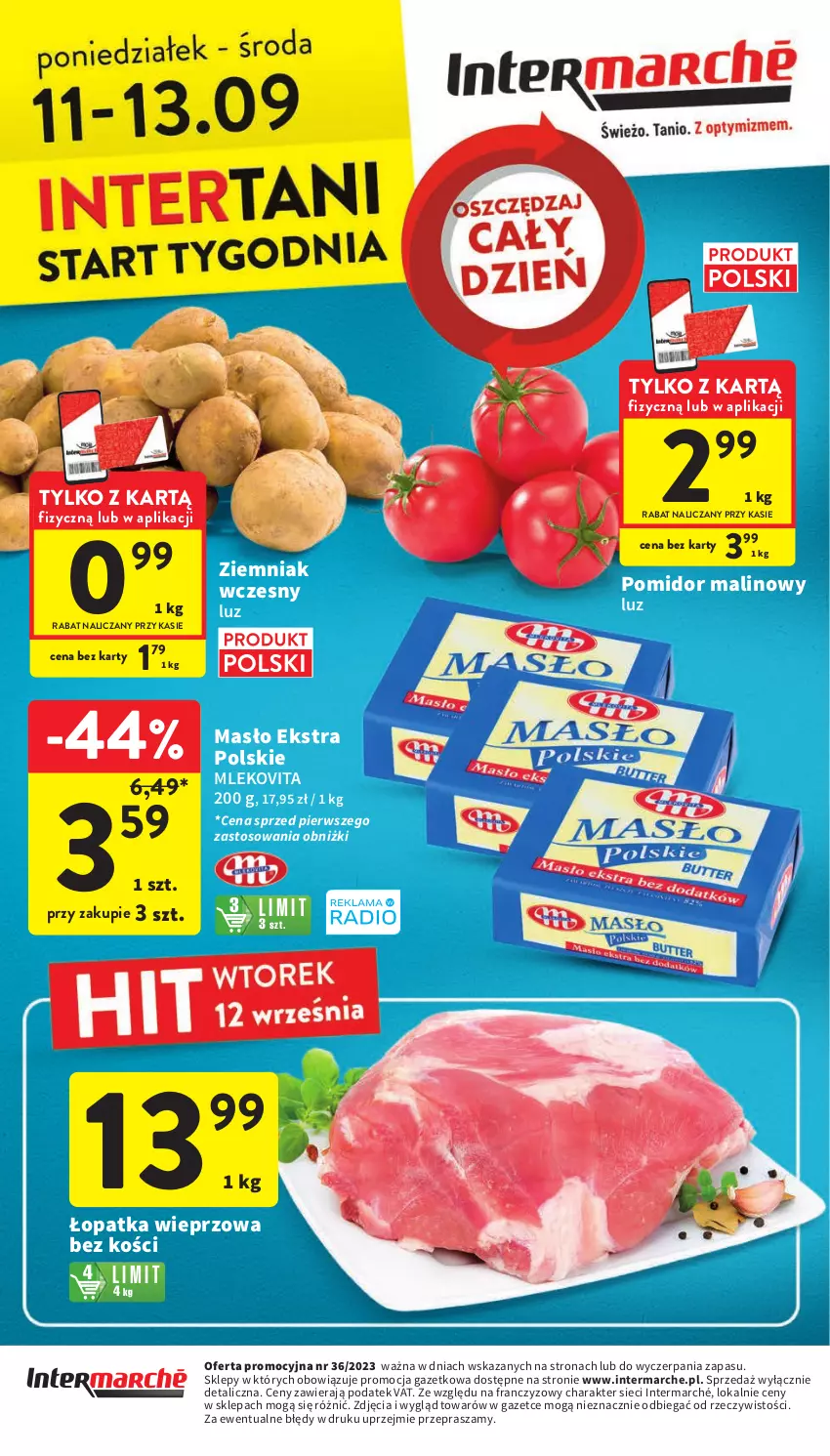 Gazetka promocyjna Intermarche - Gazetka Intermarche - ważna 07.09 do 13.09.2023 - strona 40 - produkty: Masło, Mleko, Mlekovita, Pomidor malinowy