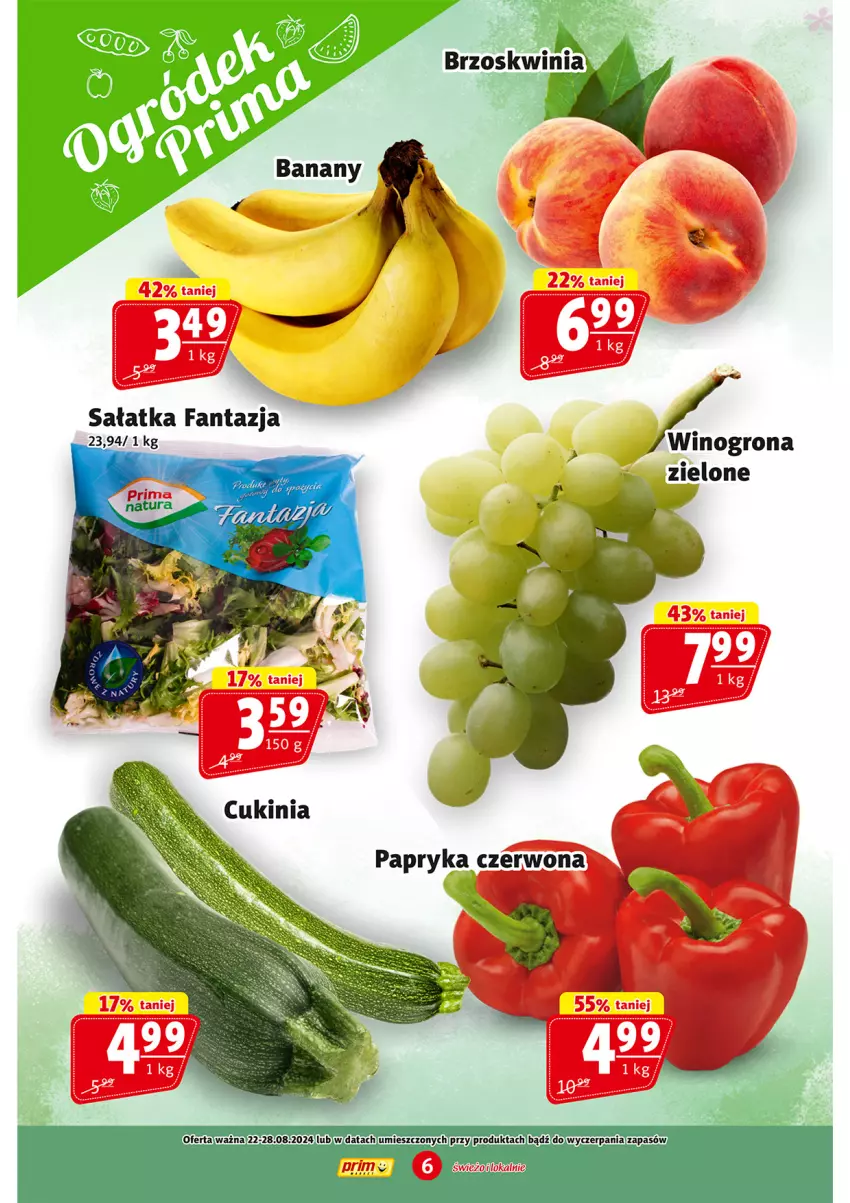 Gazetka promocyjna Prim Market - ważna 22.08 do 28.08.2024 - strona 6 - produkty: Fa, Fanta, Sałat, Sałatka, Wino, Winogrona