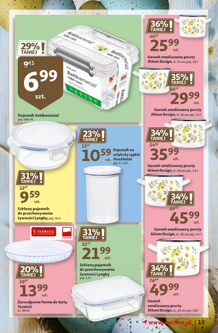 Gazetka promocyjna Auchan - Przygotuj się do Świąt Hipermarkety - ważna 18.03 do 24.03.2021 - strona 13 - produkty: Garnek, Pojemnik, Por, Stock