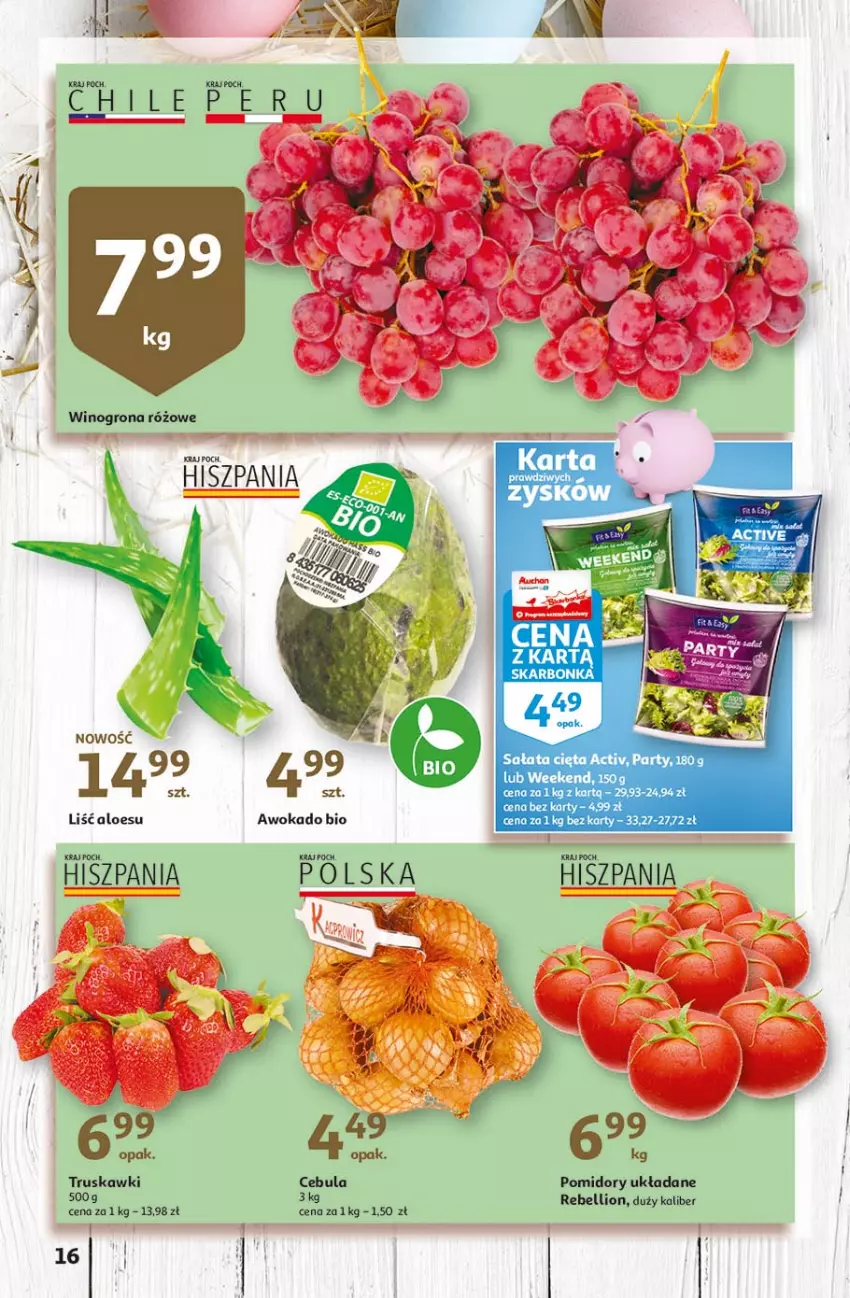 Gazetka promocyjna Auchan - Przygotuj się do Świąt Hipermarkety - ważna 18.03 do 24.03.2021 - strona 16 - produkty: Bell, Cebula, Lion, Pomidory, Truskawki, Wino, Winogrona