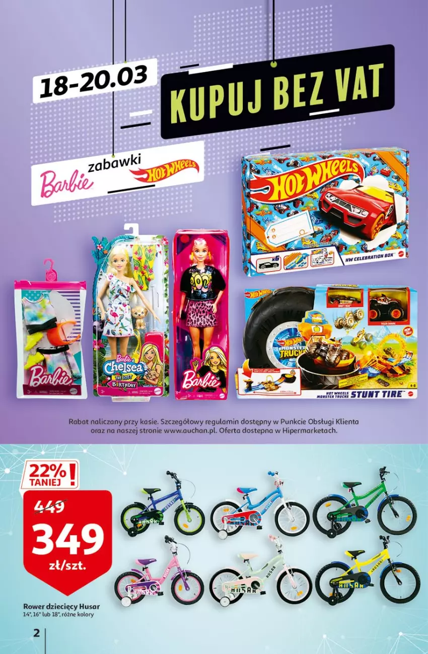 Gazetka promocyjna Auchan - Przygotuj się do Świąt Hipermarkety - ważna 18.03 do 24.03.2021 - strona 2 - produkty: Dzieci, Rower