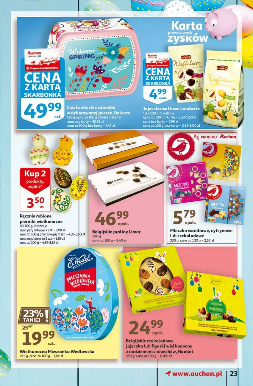 Gazetka promocyjna Auchan - Przygotuj się do Świąt Hipermarkety - ważna 18.03 do 24.03.2021 - strona 23 - produkty: Kask, LG, Mieszanka wedlowska, Mleczko, Piernik, Praliny