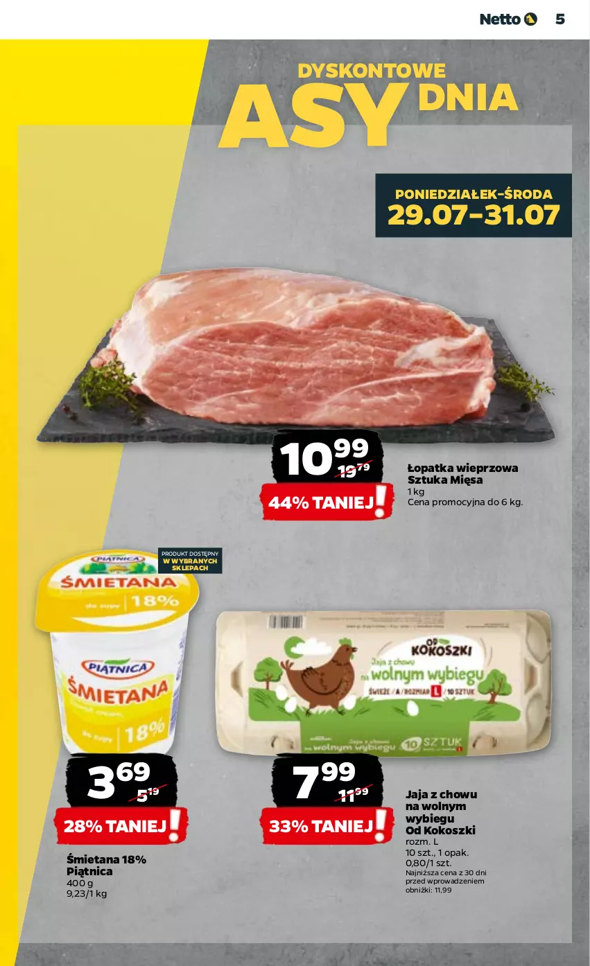 Gazetka promocyjna Netto - Artykuły spożywcze - ważna 29.07 do 03.08.2024 - strona 5 - produkty: Jaja, Kokos, Kosz, Piątnica