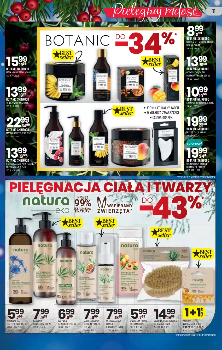 Gazetka promocyjna Drogerie Natura - Gazetka Drogerie Natura - ważna 02.12 do 15.12.2021 - strona 11 - produkty: Fa, Makijaż, Mars, Maska, Maska do włosów, Mus, Mydło, Odżywka, Peeling, Por, SKINFOOD, Szampon, Szczotka, Tonik, Tonik do twarzy