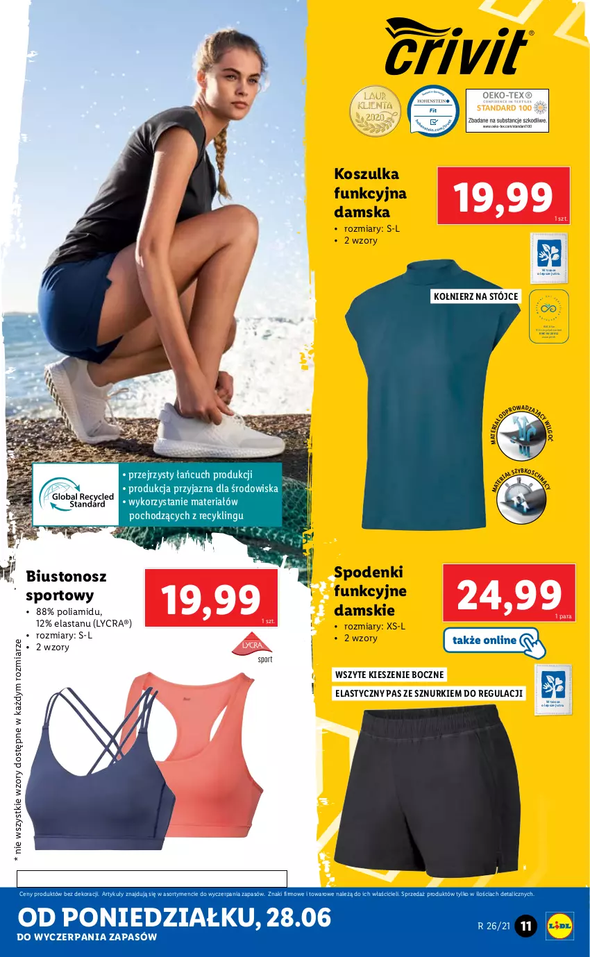 Gazetka promocyjna Lidl - GAZETKA - ważna 28.06 do 03.07.2021 - strona 11 - produkty: Biustonosz, Kosz, Koszulka, Koszulka funkcyjna, LG, Por, Sport