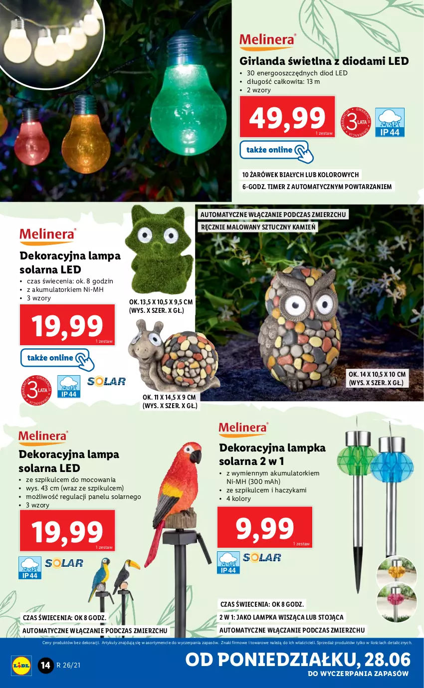 Gazetka promocyjna Lidl - GAZETKA - ważna 28.06 do 03.07.2021 - strona 14 - produkty: Akumulator, Girlanda, Haczyk, Lampa