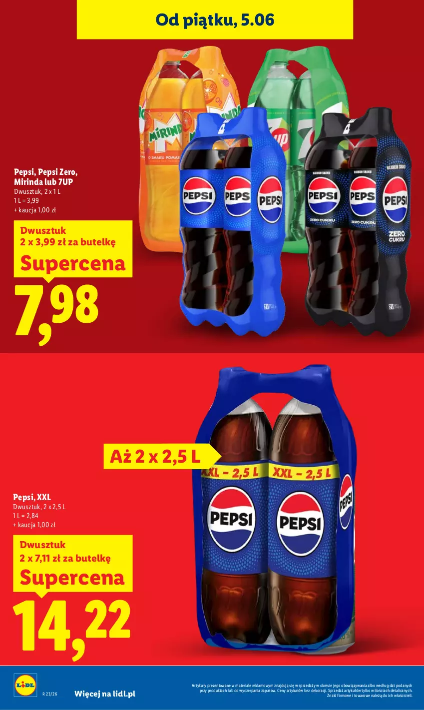 Gazetka promocyjna Lidl - Gazetka ważna od 5.06 do 6.06 - ważna 05.06 do 06.06.2026 - strona 10 - produkty: 7up, Mirinda, Pepsi