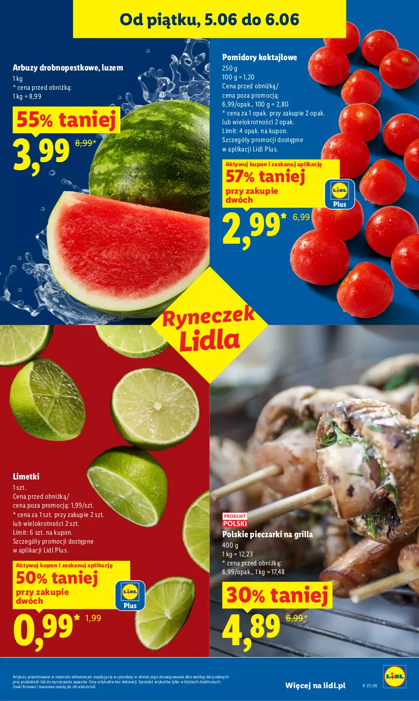 Gazetka promocyjna Lidl - Gazetka ważna od 5.06 do 6.06 - ważna 05.06 do 06.06.2026 - strona 43 - produkty: Arbuz, Grill, Piec, Pomidory