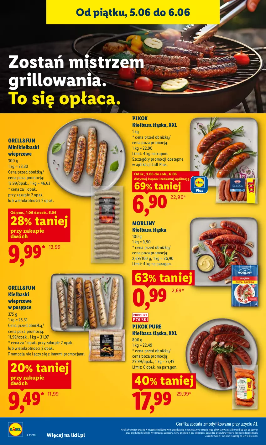 Gazetka promocyjna Lidl - Gazetka ważna od 5.06 do 6.06 - ważna 05.06 do 06.06.2026 - strona 46 - produkty: Gra, Grafika, Grill, Kiełbasa, Kiełbasa śląska, Morliny, PIKOK, Pur