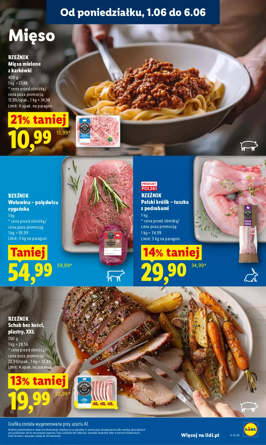 Gazetka promocyjna Lidl - Gazetka ważna od 5.06 do 6.06 - ważna 05.06 do 06.06.2026 - strona 53 - produkty: Gra, Grafika, Królik, Mięso, Mięso mielone, Polędwica, Schab bez kości, Tusz, Wołowina