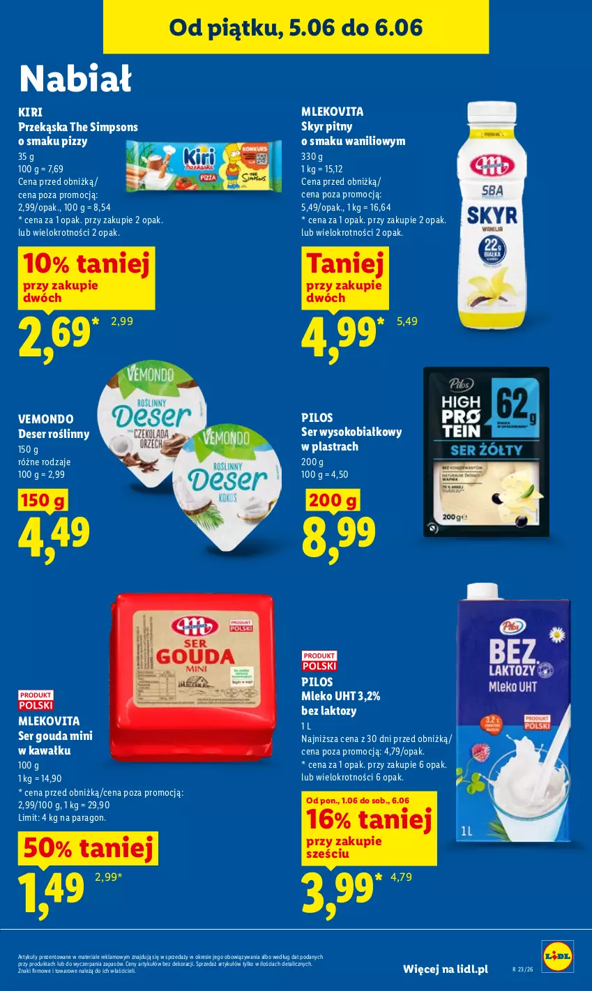 Gazetka promocyjna Lidl - Gazetka ważna od 5.06 do 6.06 - ważna 05.06 do 06.06.2026 - strona 57 - produkty: Deser, Gouda, Kawa, Mleko, Mlekovita, Pilos, Ser, Sok