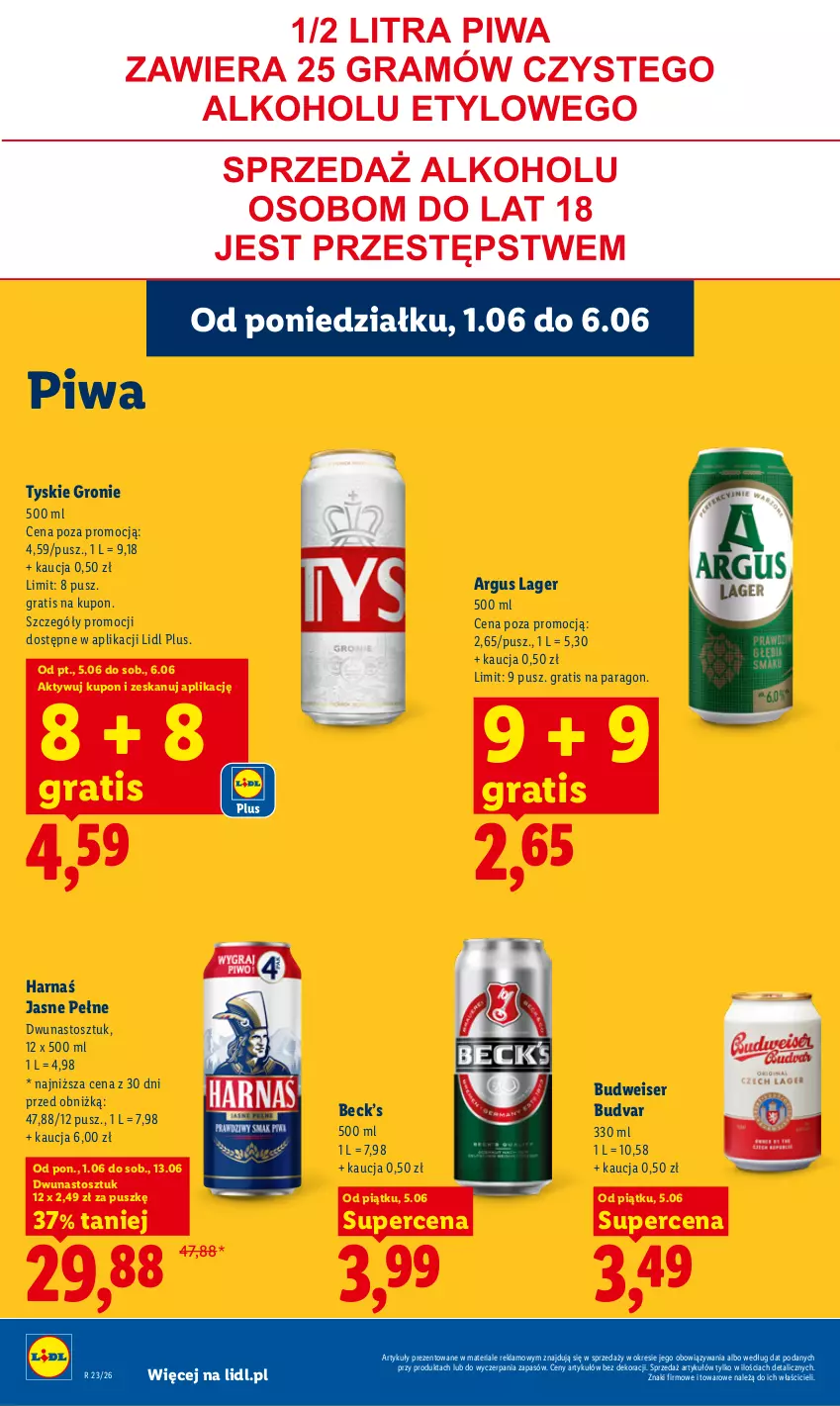 Gazetka promocyjna Lidl - Gazetka ważna od 5.06 do 6.06 - ważna 05.06 do 06.06.2026 - strona 69 - produkty: Gra, Harnaś, Piwa, Ser, Tyskie