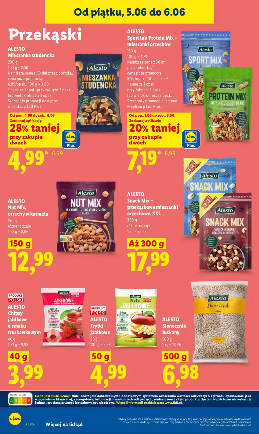 Gazetka promocyjna Lidl - Gazetka ważna od 5.06 do 6.06 - ważna 05.06 do 06.06.2026 - strona 74 - produkty: Chipsy, Frytki, Mieszanka studencka, Por, Sport