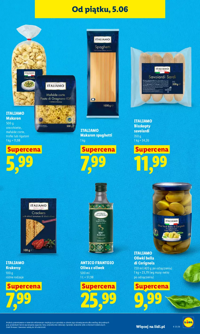 Gazetka promocyjna Lidl - Gazetka ważna od 5.06 do 6.06 - ważna 05.06 do 06.06.2026 - strona 79 - produkty: Bell, Bella, Biszkopty, Fa, Krakersy, Makaron, Oliwa z oliwek, Oliwki, Spaghetti