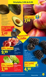 Gazetka promocyjna Lidl - Gazetka ważna od 5.06 do 6.06 - Gazetka - ważna od 06.06 do 06.06.2026 - strona 39 - produkty: Jeżyny, Sałat, Brzoskwinie, Nektar