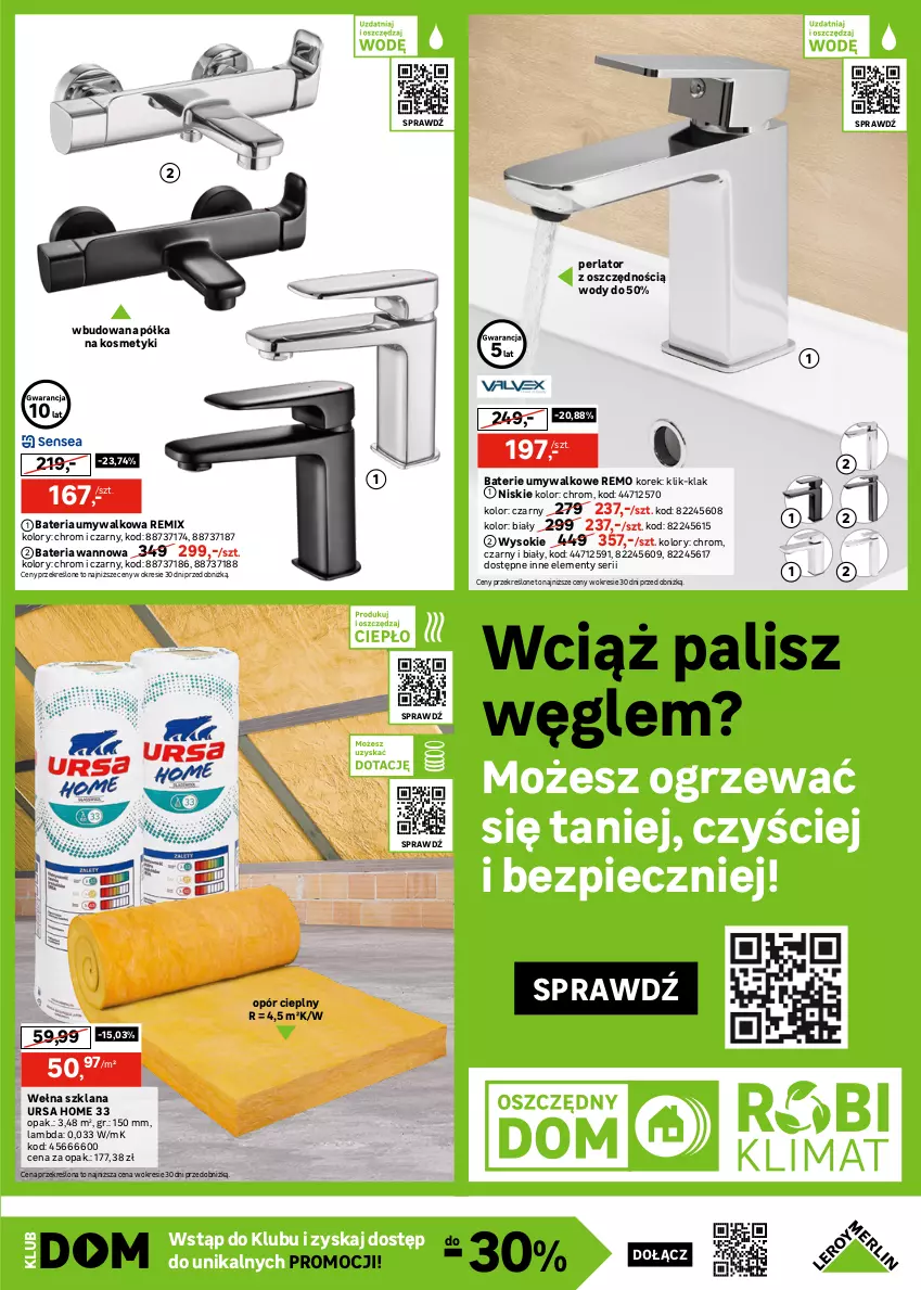 Gazetka promocyjna Leroy Merlin - Gazetka Leroy Merlin - ważna 22.01 do 11.02.2025 - strona 27 - produkty: Bateria, Bateria umywalkowa, Bateria wannowa, LANA, Piec, Półka, Ser, Sok, Wełna, Wełna szklana