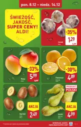 Gazetka promocyjna Aldi - Pełna oferta - Gazetka - ważna od 14.12 do 14.12.2025 - strona 5 - produkty: Czosnek, Kiwi, Pomarańcze, Gruszki, Mango