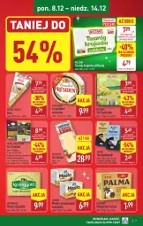 Gazetka promocyjna Aldi - Pełna oferta - Gazetka - ważna od 14.12 do 14.12.2025 - strona 9 - produkty: Cheddar, Ser, Twaróg, Brie, Kawa, Palma, Margaryna, Camembert, POLMLEK, Ser pleśniowy, Gouda, Masło, Lazur