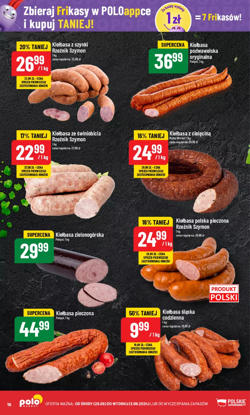 Gazetka promocyjna PoloMarket - Gazetka pomocyjna - ważna 28.08 do 03.09.2024 - strona 16 - produkty: BIC, Gin, Kiełbasa, Pekpol, Piec, Por, Wawel