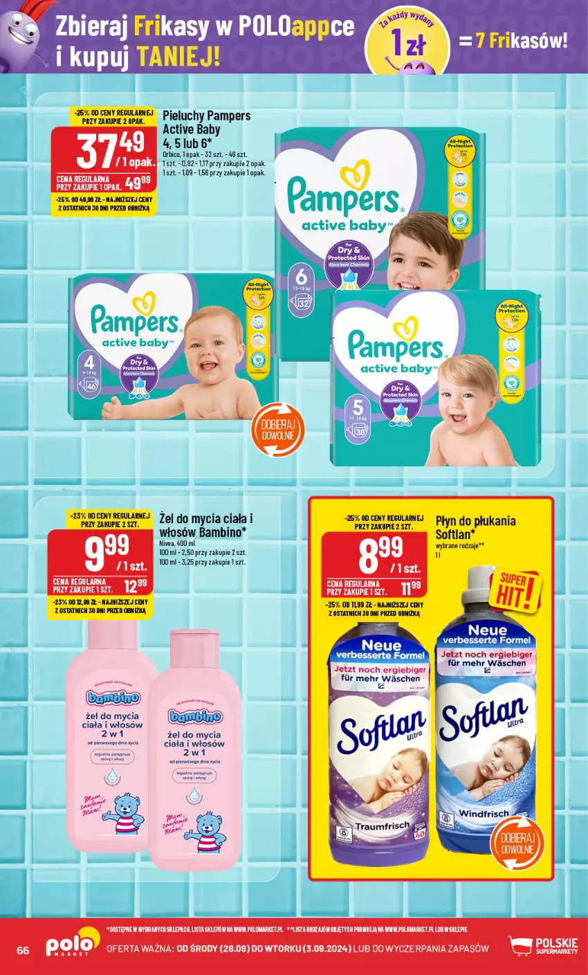 Gazetka promocyjna PoloMarket - Gazetka pomocyjna - ważna 28.08 do 03.09.2024 - strona 66 - produkty: Nivea, Pampers, Pieluchy