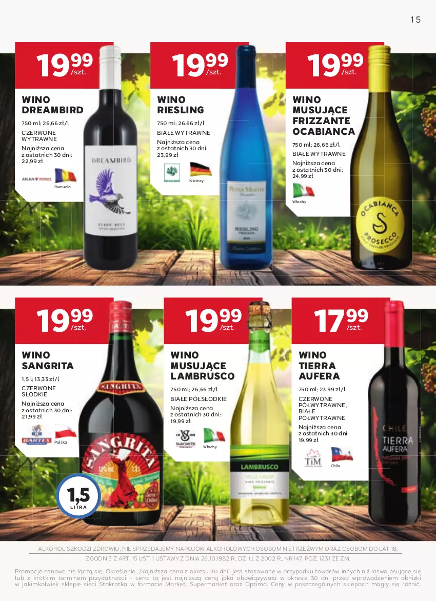 Gazetka promocyjna Stokrotka - Oferta alkoholowa - ważna 10.10 do 06.11.2024 - strona 15 - produkty: Mus, Optima, Rum, Wino, Wino musujące