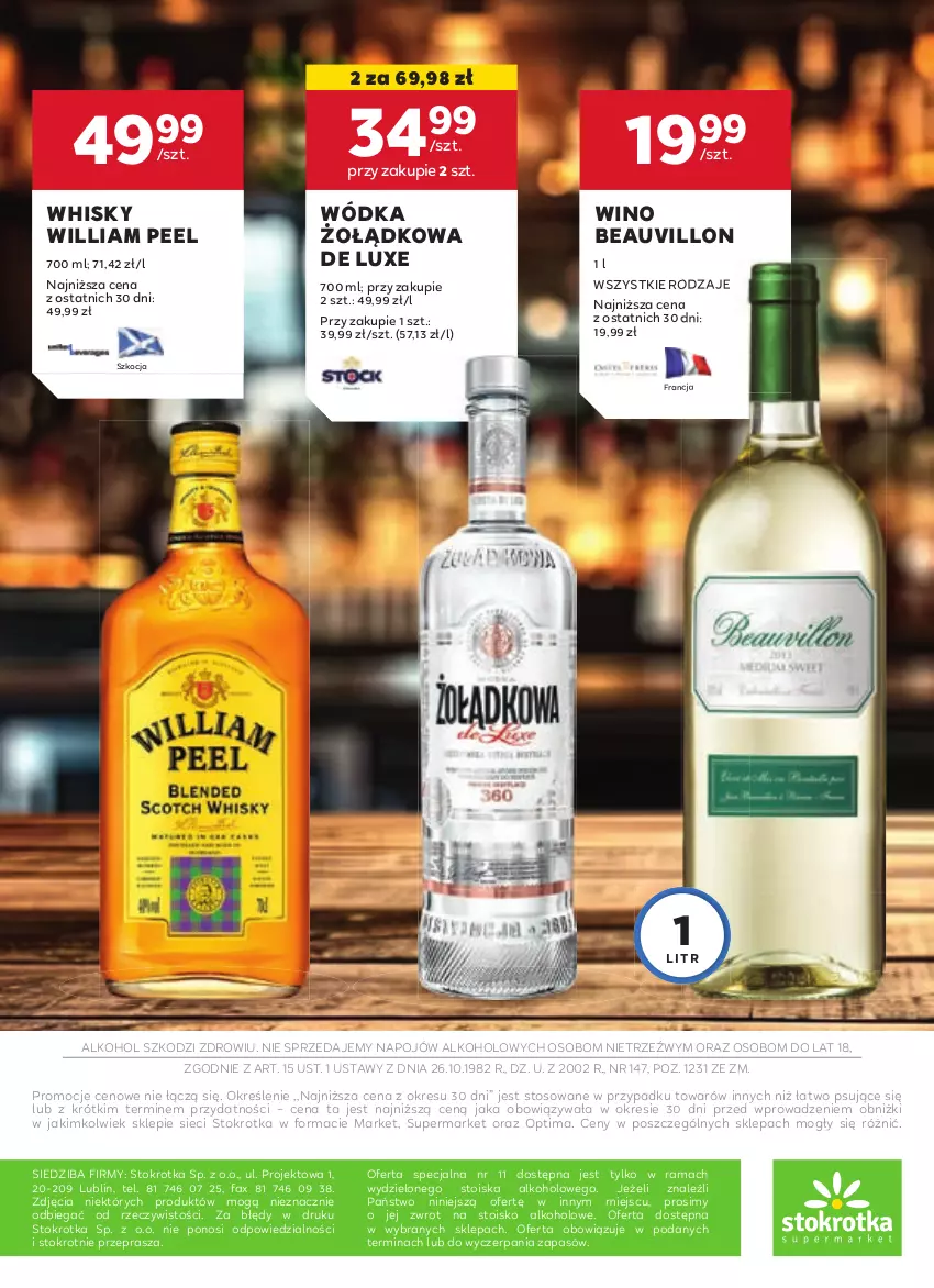 Gazetka promocyjna Stokrotka - Oferta alkoholowa - ważna 10.10 do 06.11.2024 - strona 20 - produkty: Fa, Koc, Optima, Rama, Whisky, Wino, Wódka