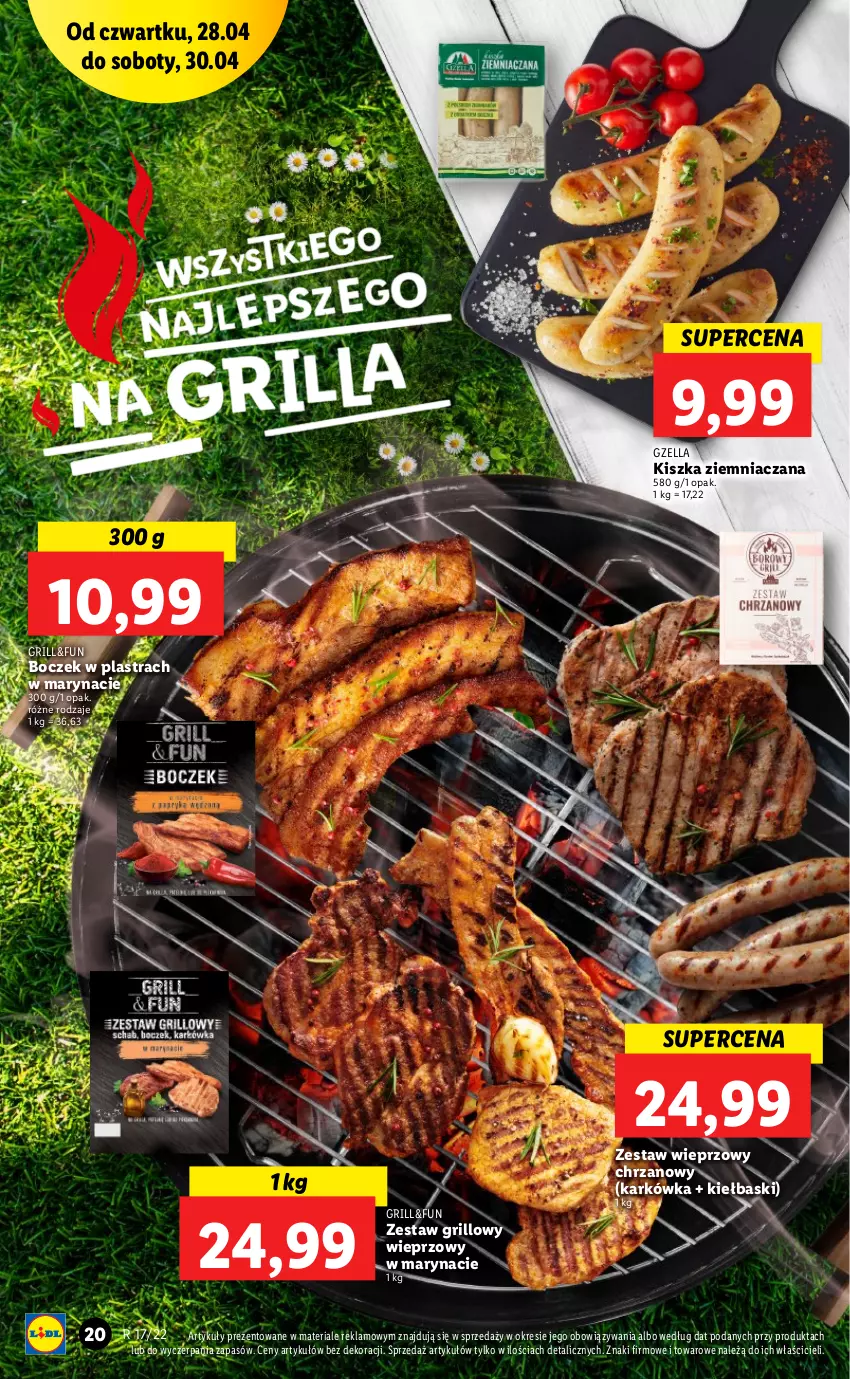 Gazetka promocyjna Lidl - GAZETKA - ważna 28.04 do 30.04.2022 - strona 20 - produkty: Boczek, Chrzan, Grill