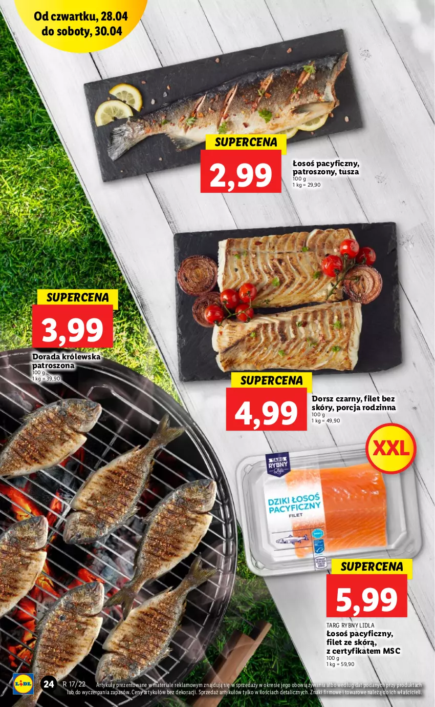 Gazetka promocyjna Lidl - GAZETKA - ważna 28.04 do 30.04.2022 - strona 24 - produkty: Dorsz, Por, Tusz