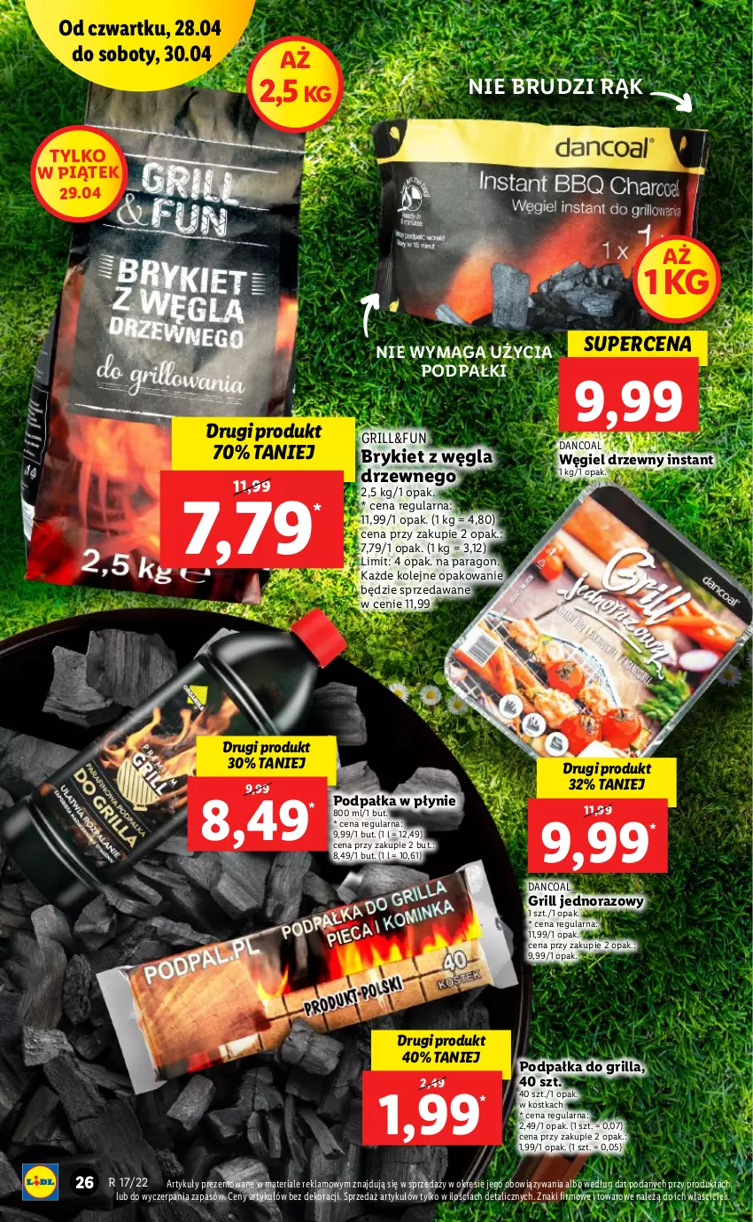 Gazetka promocyjna Lidl - GAZETKA - ważna 28.04 do 30.04.2022 - strona 26 - produkty: Grill, Olej, Węgiel drzewny