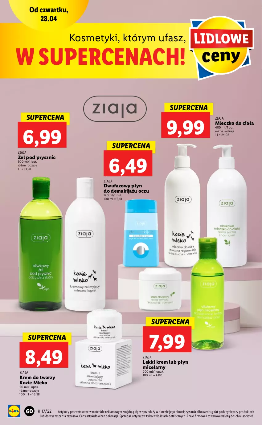 Gazetka promocyjna Lidl - GAZETKA - ważna 28.04 do 30.04.2022 - strona 60 - produkty: Fa, Makijaż, Mleczko, Mleko, Ziaja