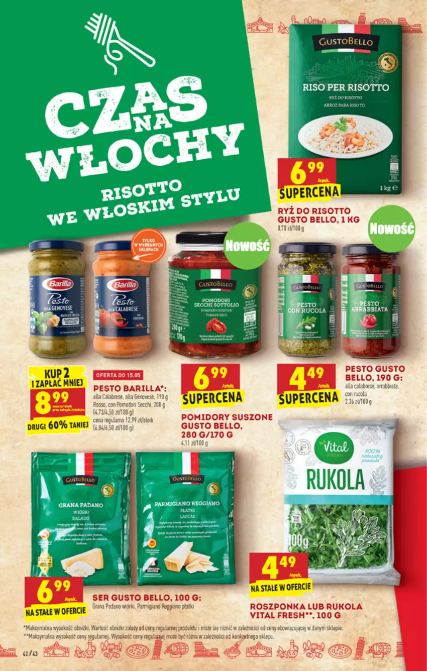 Gazetka promocyjna Biedronka - W tym tygodniu - ważna 13.05 do 19.05.2021 - strona 42 - produkty: Barilla, Bell, Fa, Gin, Pesto, Pomidory, Roszponka, Rukola, Ser, Sok