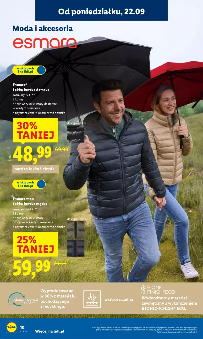 Gazetka promocyjna Lidl - GAZETKA - ważna 22.09 do 27.09.2025 - strona 10 - produkty: Finish, Kurtka, Moda, Por