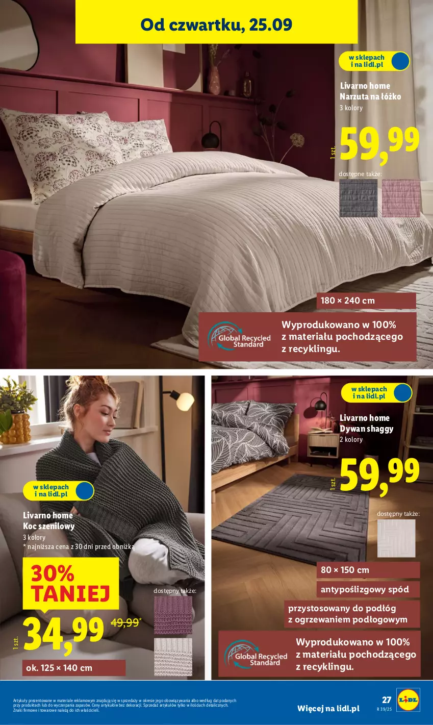 Gazetka promocyjna Lidl - GAZETKA - ważna 22.09 do 27.09.2025 - strona 33 - produkty: Dywan, Ivar, Koc, Narzuta, Ogrzewanie