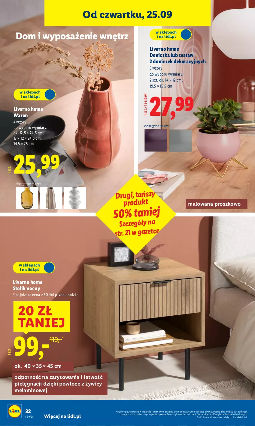 Gazetka promocyjna Lidl - GAZETKA - ważna 22.09 do 27.09.2025 - strona 38 - produkty: Ivar, Por, Stolik, Stolik nocny, Wazon