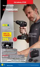 Gazetka promocyjna Lidl - GAZETKA - Gazetka - ważna od 27.09 do 27.09.2025 - strona 50 - produkty: Parkside, Akumulatorowa wiertarkowkrętark, Walizka, Wiertarkowkrętarka, Warka, Tarka, Wkręt, Wkrętarka, Ogród, Akumulator