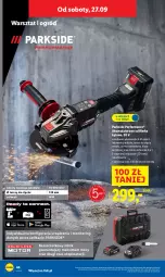 Gazetka promocyjna Lidl - GAZETKA - Gazetka - ważna od 27.09 do 27.09.2025 - strona 52 - produkty: Parkside, Top, Walizka, Szlifierka kątowa, Warka, Monitor, Szlifierka, Ogród, Akumulator
