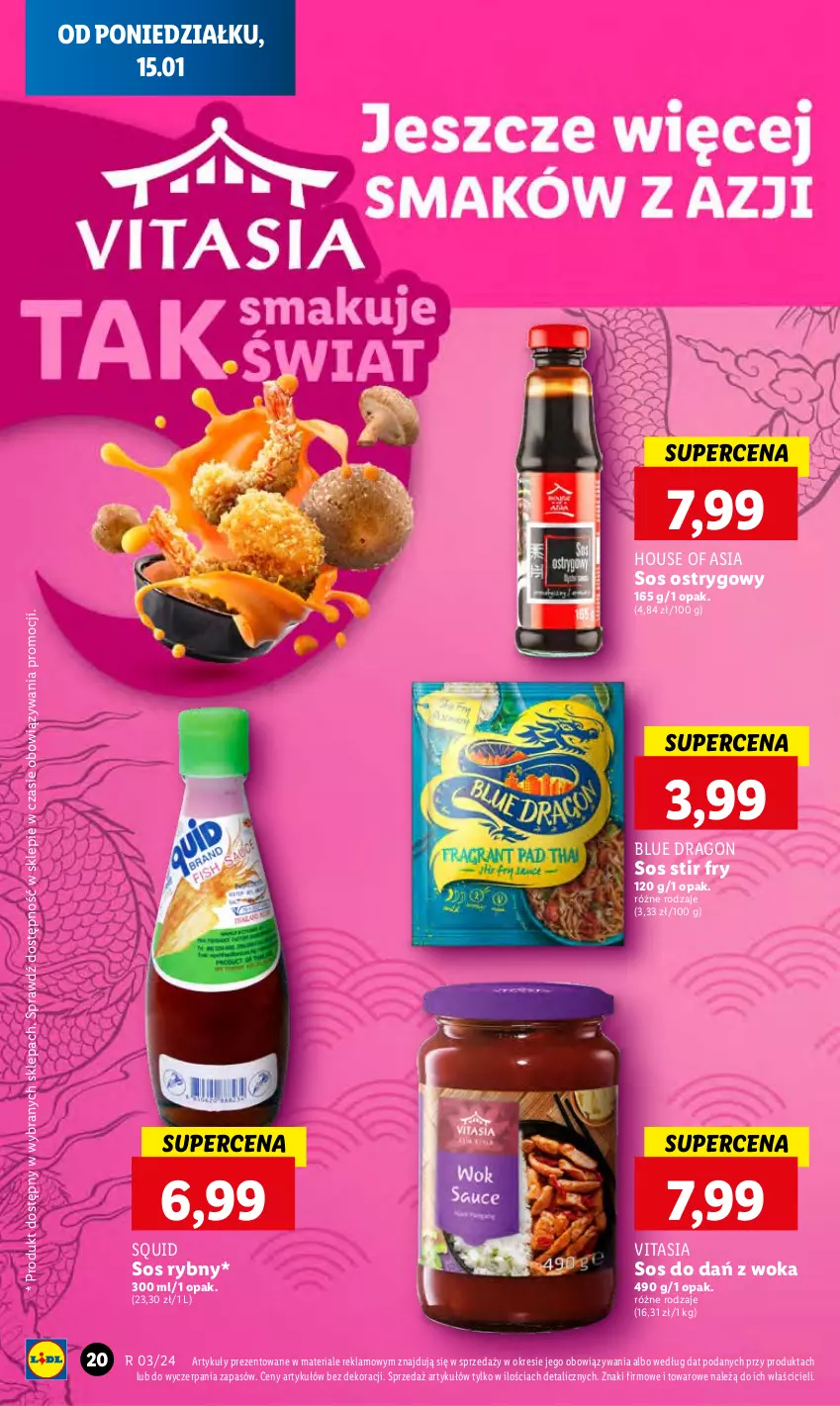 Gazetka promocyjna Lidl - GAZETKA - ważna 15.01 do 17.01.2024 - strona 20 - produkty: House of Asia, Sos, Sos ostrygowy, Sos rybny