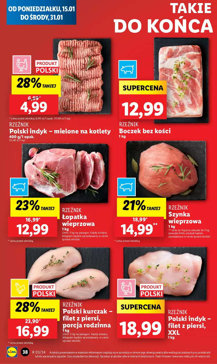 Gazetka promocyjna Lidl - GAZETKA - ważna 15.01 do 17.01.2024 - strona 38 - produkty: Boczek, Boczek bez kości, Gra, Kotlet, Kurczak, Olej, Por, Szynka, Szynka wieprzowa