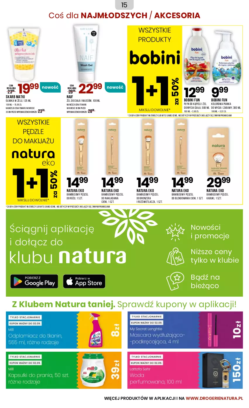 Gazetka promocyjna Drogerie Natura - Gazetka Drogerie Natura - ważna 22.08 do 02.09.2025 - strona 15 - produkty: Bronzer, Makijaż, Pędzel do różu, Płyn do kąpieli, Rozświetlacz